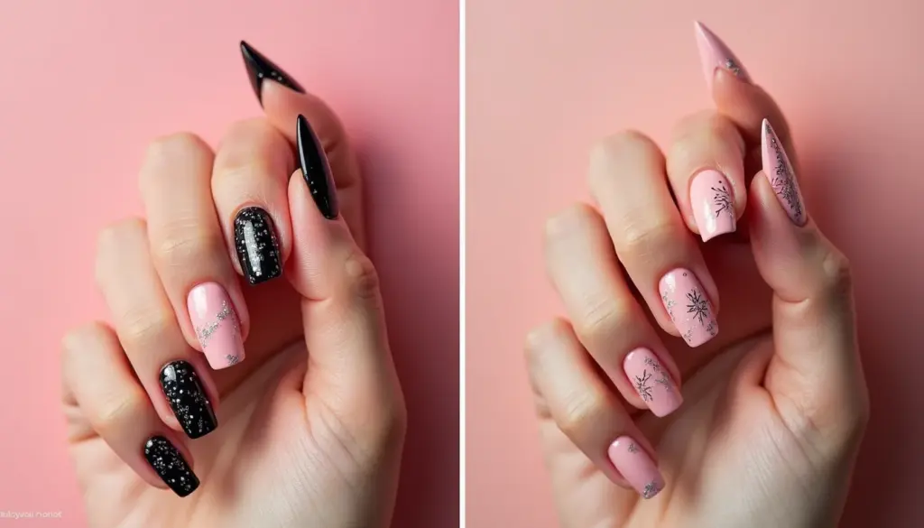 59 Ideias de Unha Rosa Com Preto Para Você Arrasar em 2026